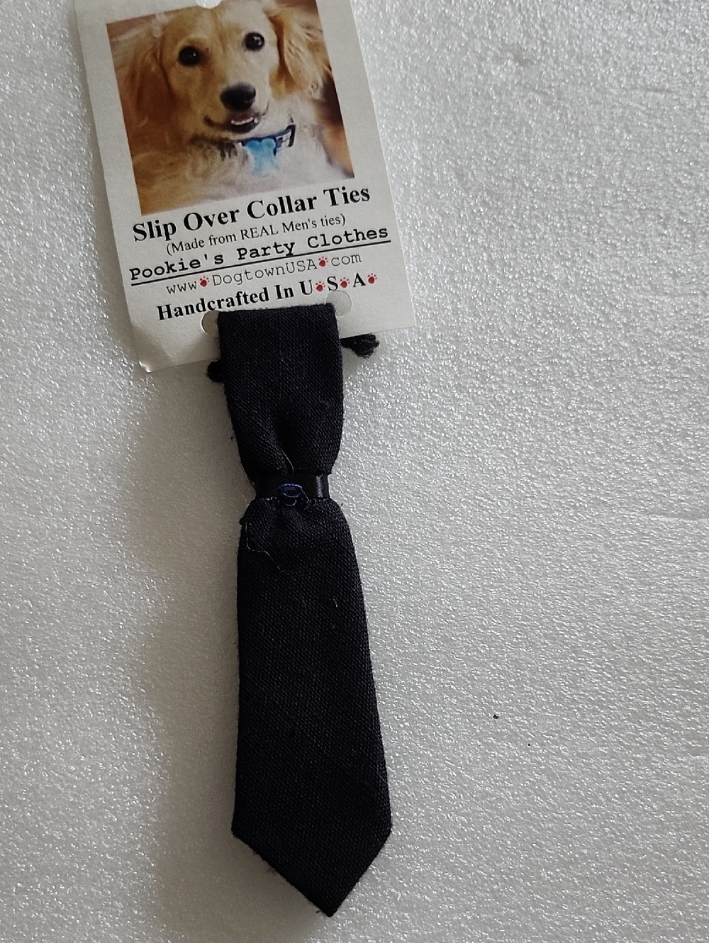 Hand Crafted Black Slip Over Dog Collar Tie